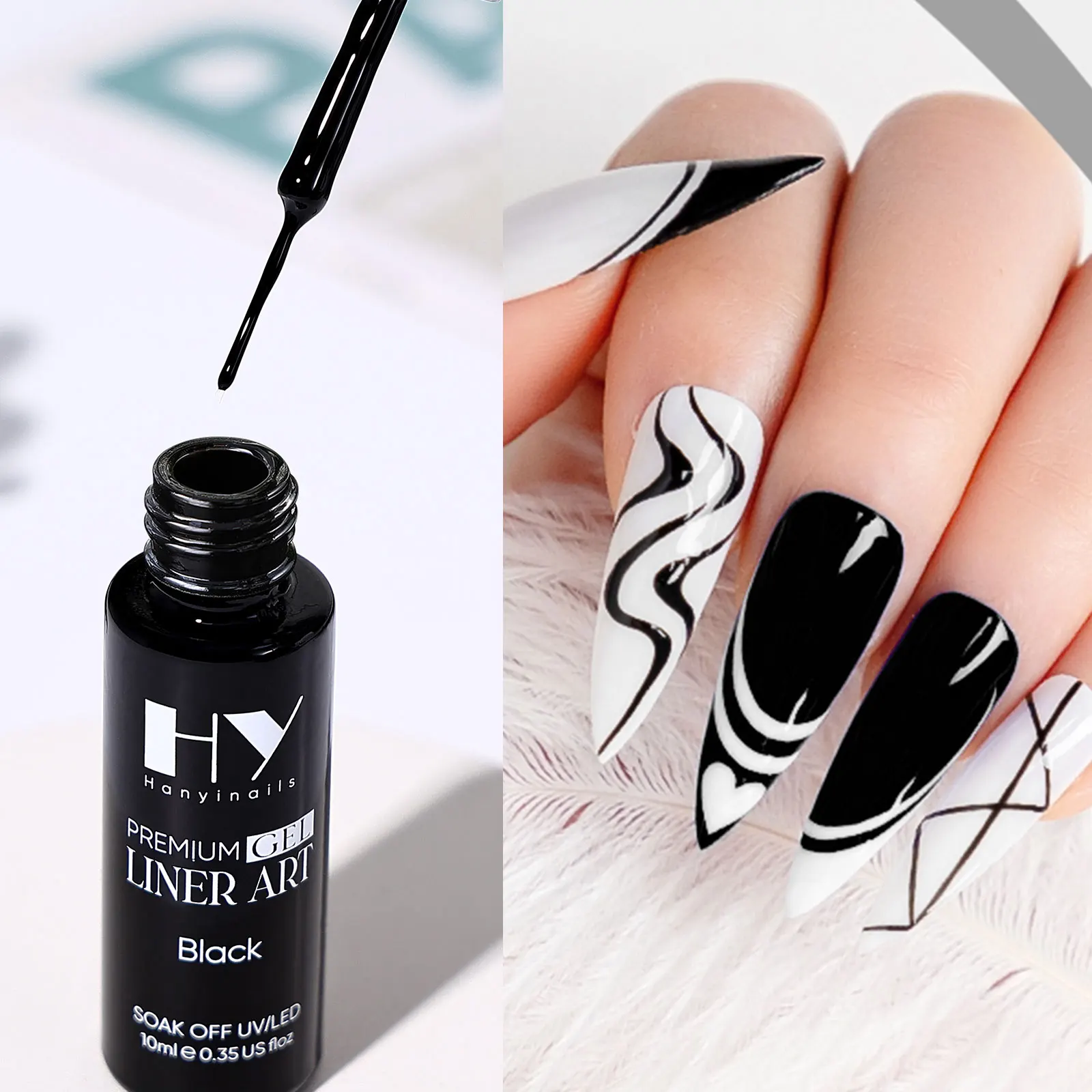 Hanyi премиум качества без хемы OEM индивидуальная этикетка УФ-гель смола Супер металлик роскошная гелевая эмалированная подкладка для ногтей