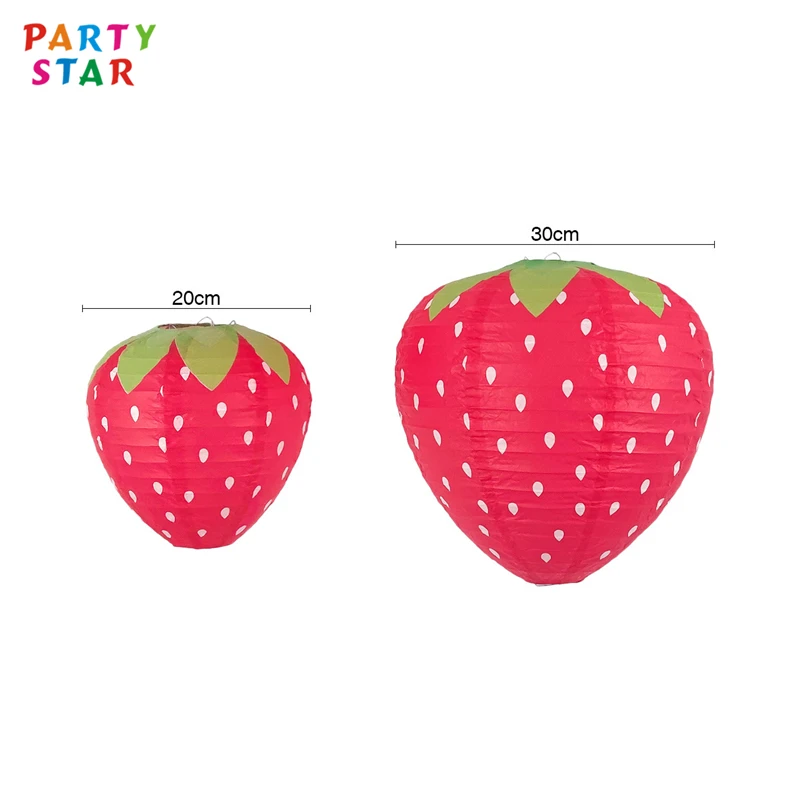 Competitive Price Kindergarten Decoration Foldable 3d Strawberry Shaped Paper Lantern