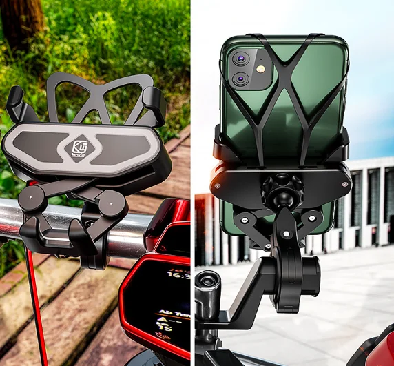 Motorcycle Handlebar Mount Phone Holder Bike Cellphone Holder Aluminium Alloy Black Charger Waterproof Silver Red Blue Power ZHE