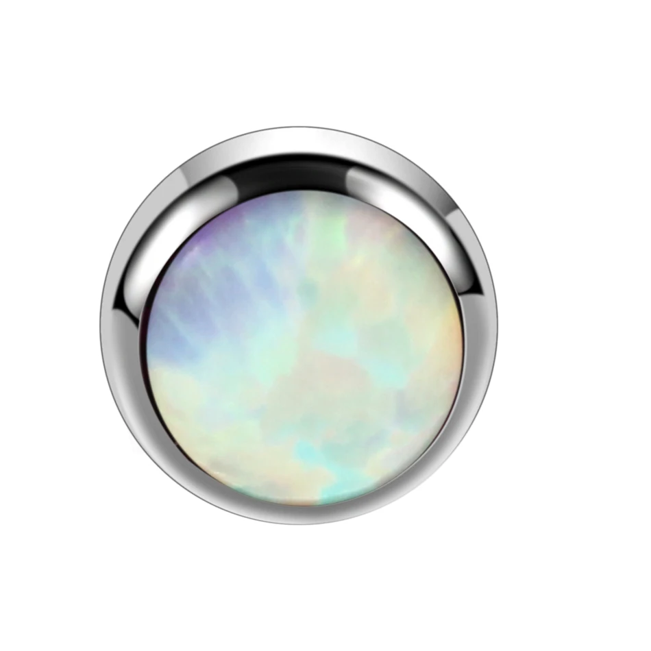 Titanium Internally Thread Opal Stone Ear Helix Tragus Barbell Piercing Opal Labret Stud Lip Rings Sexy Jewelry 16G