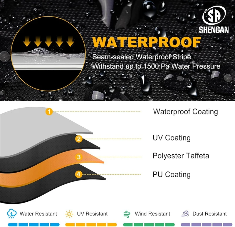 All Weather UV Protection Outdoor Heavy Duty Quad Waterproof Tear-Resistant ATV Cover 4 Wheeler Covers for Polaris Sportsman