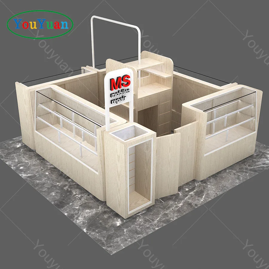 YOUYUAN Retail mall mobile phone accessory kiosk mobile shop counter for sale display cabinet cellphone kiosk