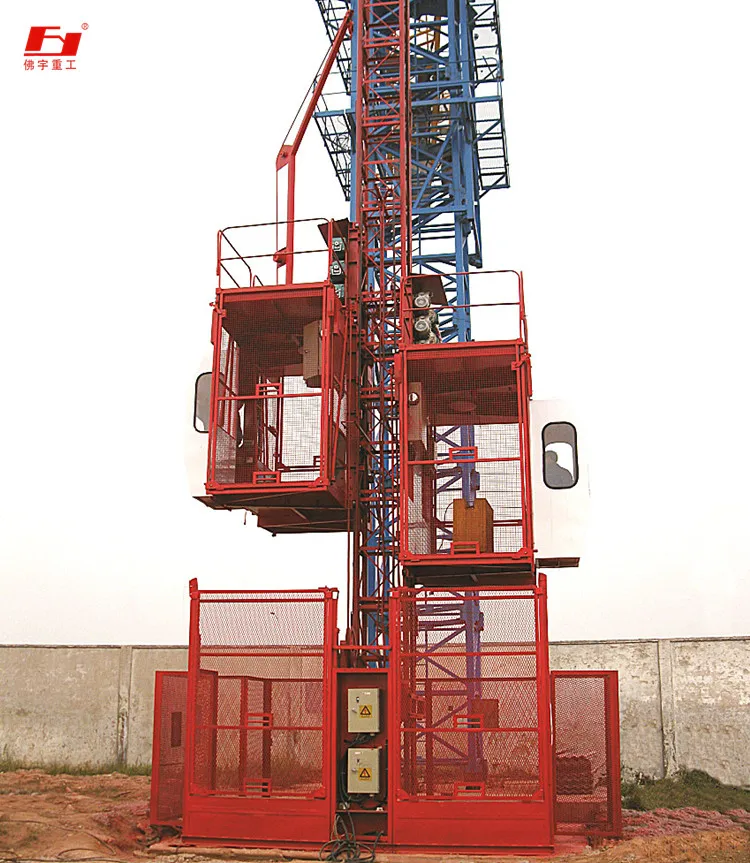 Adjustable speed construction hoist elevator The bearing weight is up to 2000KG Can carry people and materials, etc
