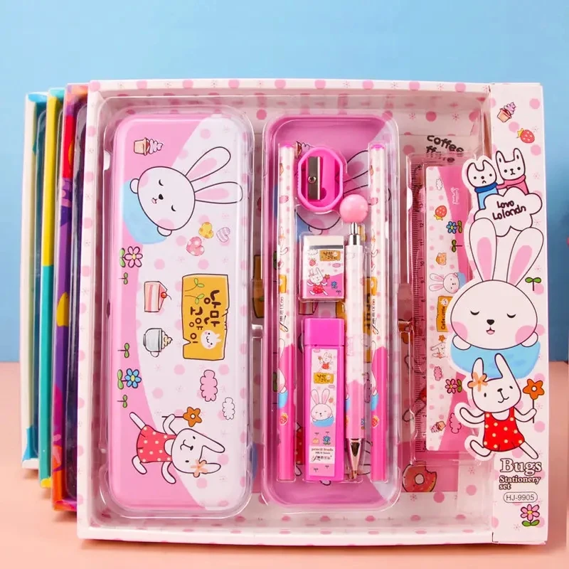 Wholesale Cute Animal 8-Piece School Supplies Back To School Supplies Girl Boy Kids Stationery Gift Set