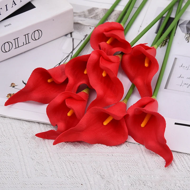 2024 Factory Price Wholesale Artificial Flower PU Mini Calla Lily Decorative Flowers Home Wedding Decoration