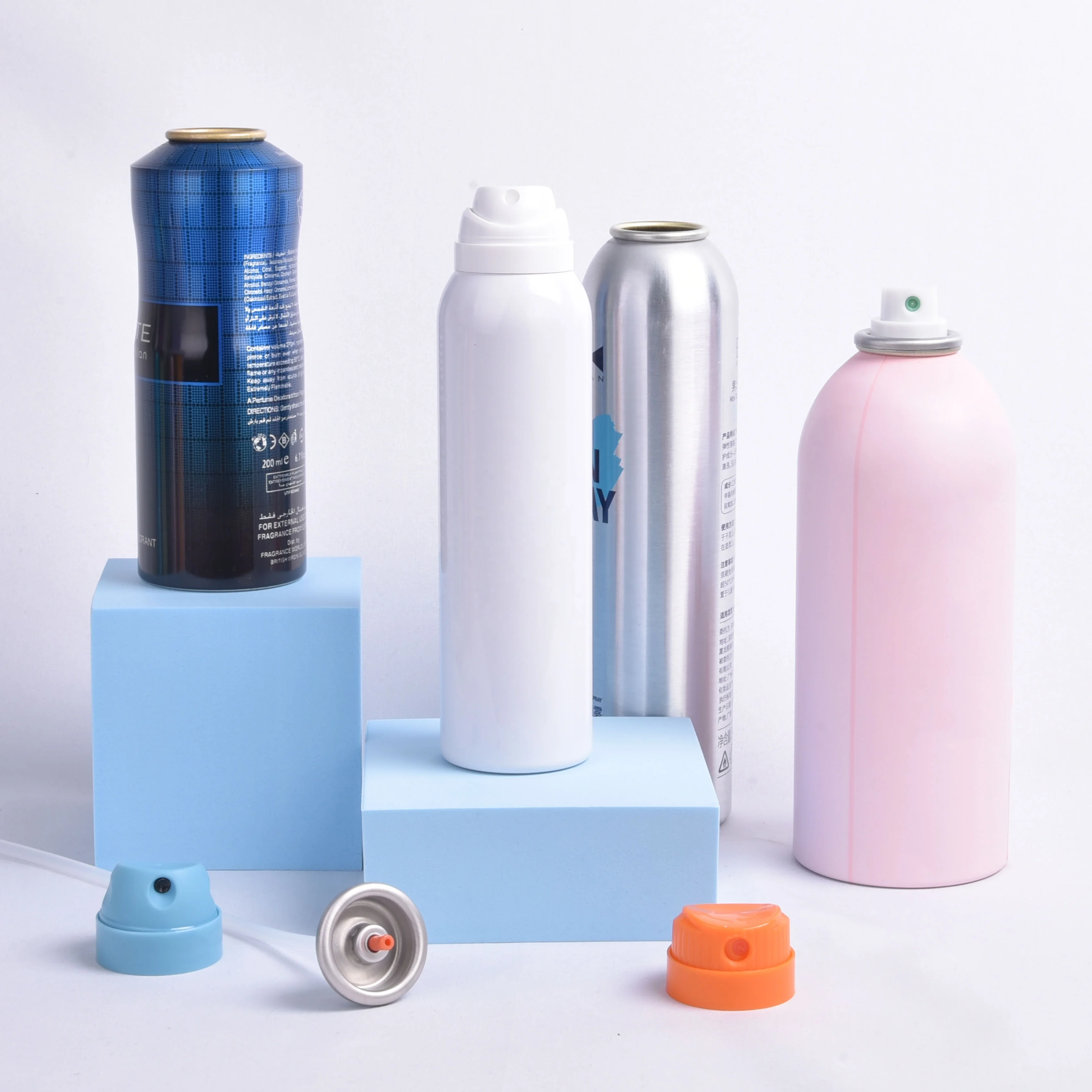 Customized Printing Wholesale Metal Packaging Aluminum Spray Can 150ml 200ml Shoe Deodorant Spray with Cover Empty Can
