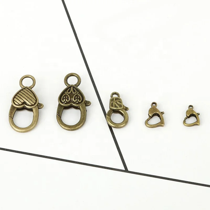 Stainless Steel Jewelry Accessories Silver Gold Plated Heart Filigree Clasp