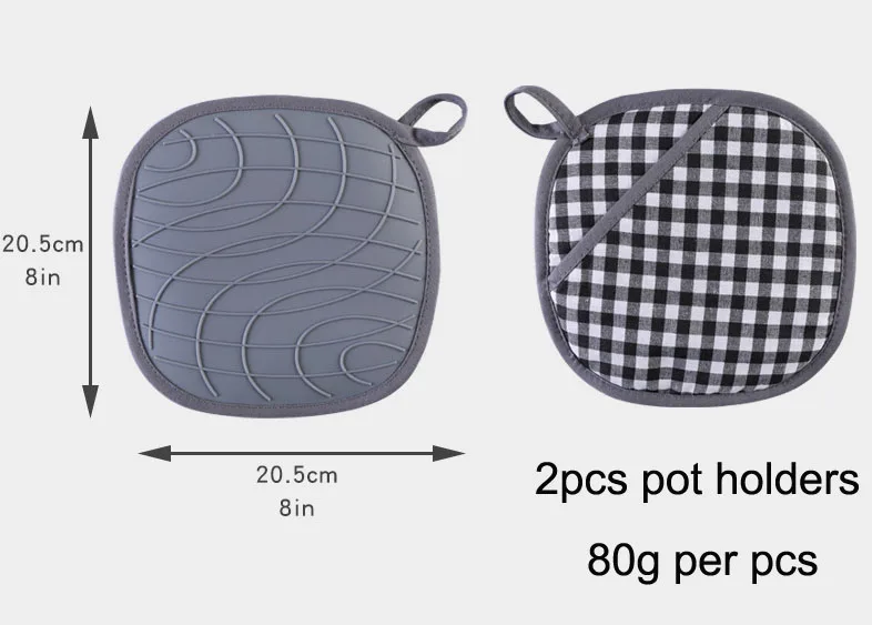 Silicone Oven Mitts and Pot Holders Set 500 Heat Resistant Oven Gloves Flexible Kitchen Cooking Baking Grilling Microwave oven