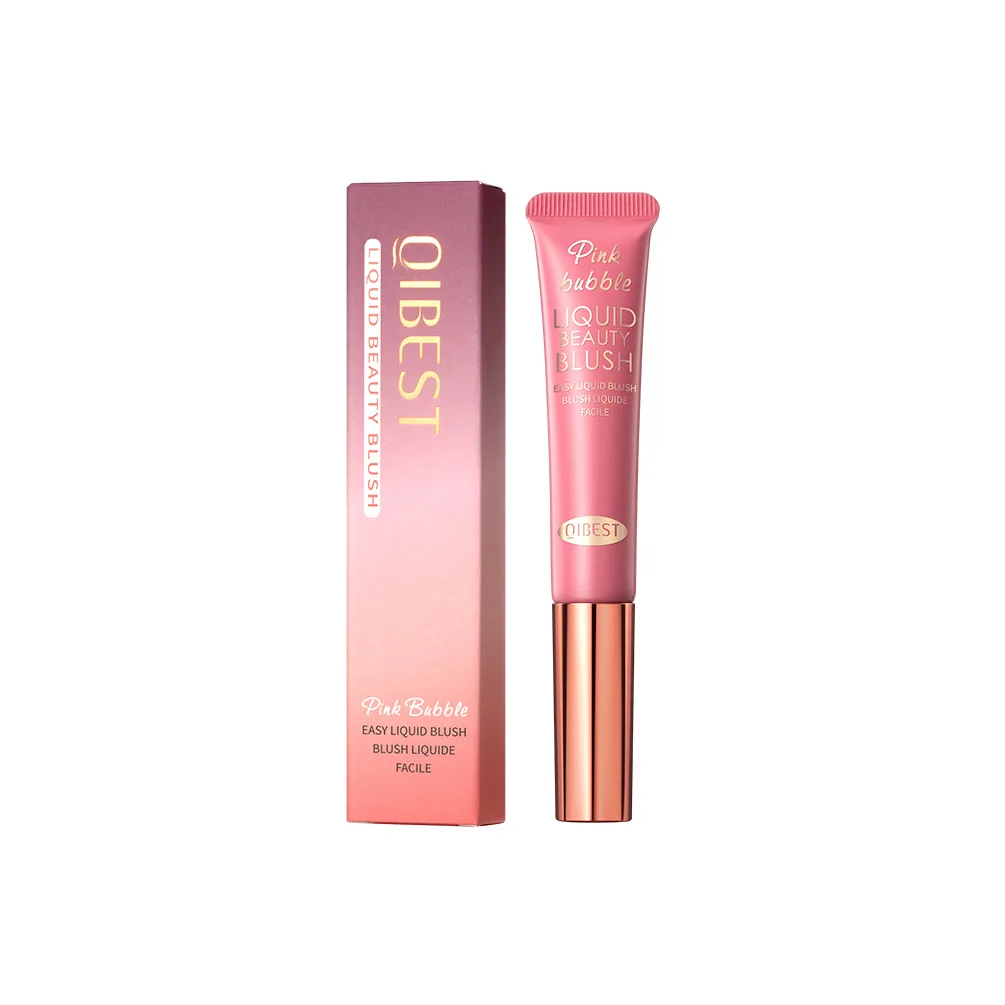 Liquid Blush Contour Wand with Cushion Applicator Velvet Matte Blusher Face Pigment Lasting Cream Cheek Tint Peach Blush Makeup
