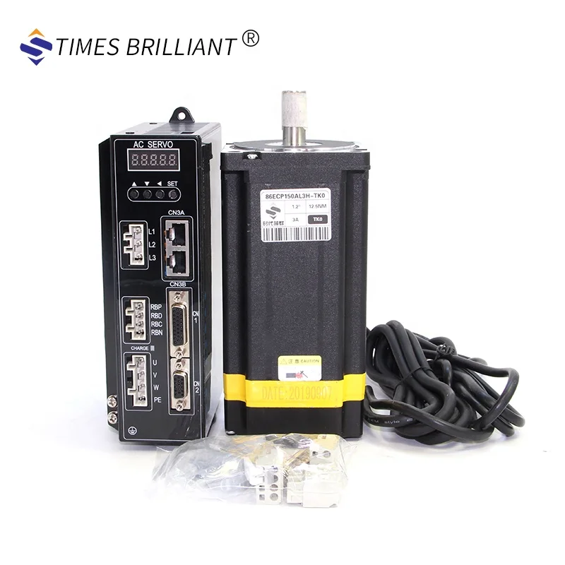 China hot sale 220VAC power supply12NM high votage 3 phase  nema34 closed loop stepper motor and driver kit for cnc machine