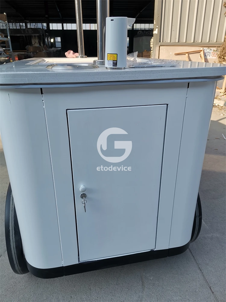 With awning and refrigerator Street commercial ice cream cart