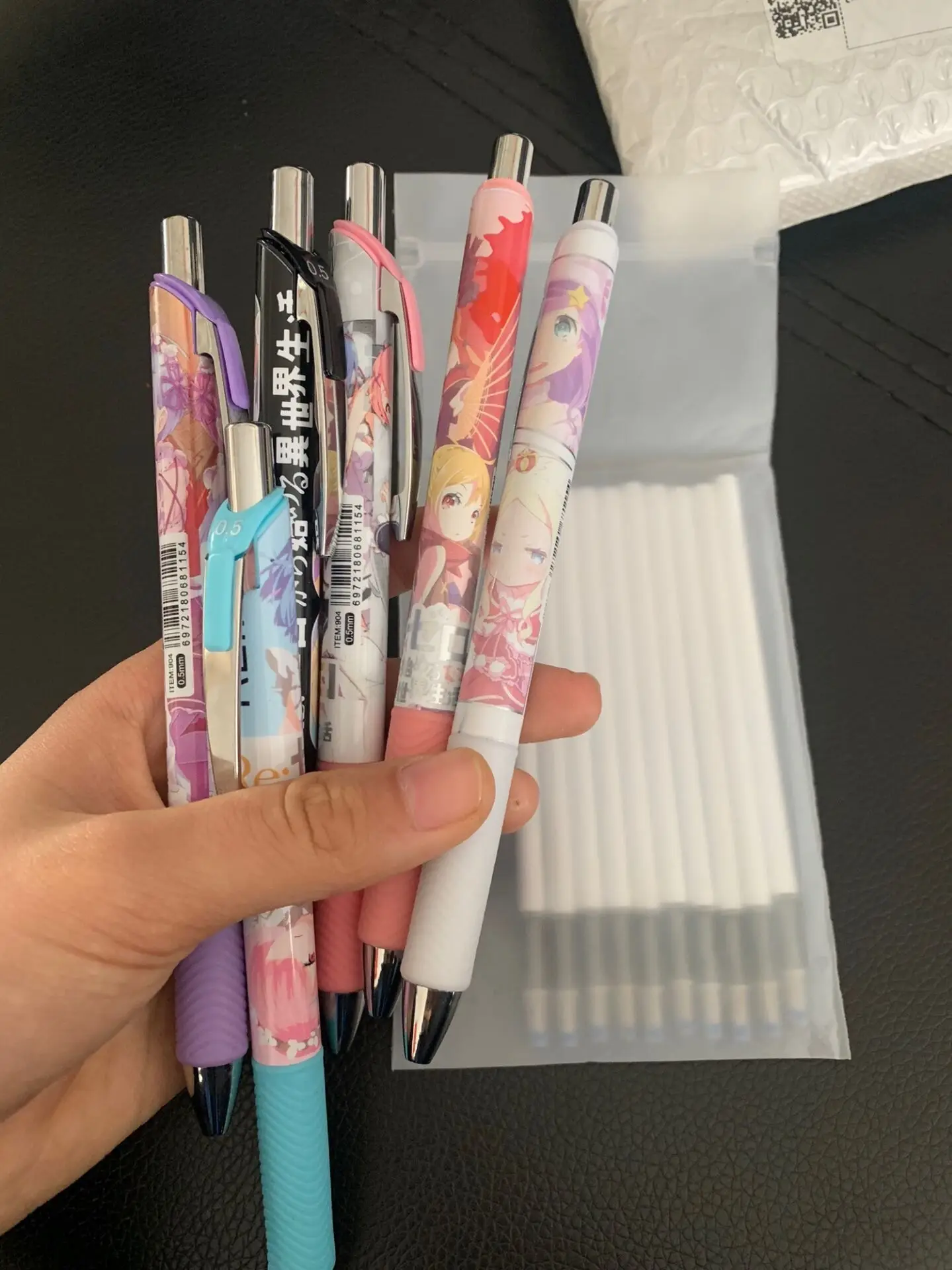 high appearance level students black ink Re:Zero Ram Rem Emilia 0.5mm anime gel pen