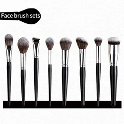 YRX D027 Cosmetic Black Makeup Brush Set Tool Natural Hair Foundation Eyeshadow brow MakeUp Brush Set Makeup Tools