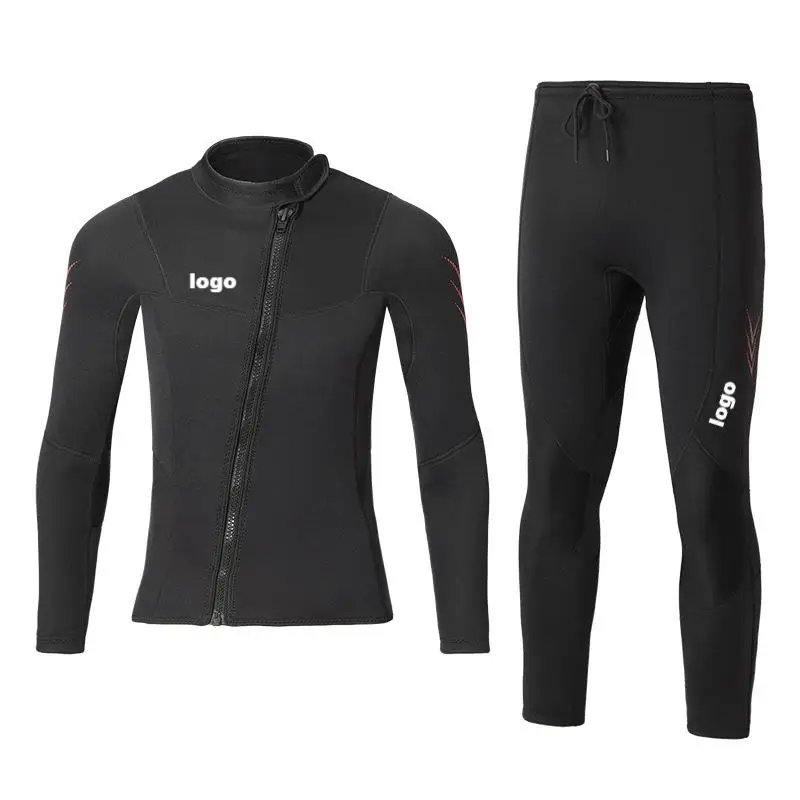 Owntop Long Sleeve Top Front Zip Wetsuit 3 mm Female 2 Piece Set Diving Suit Surf Wetsuit 3mm Womens Men For Swimming