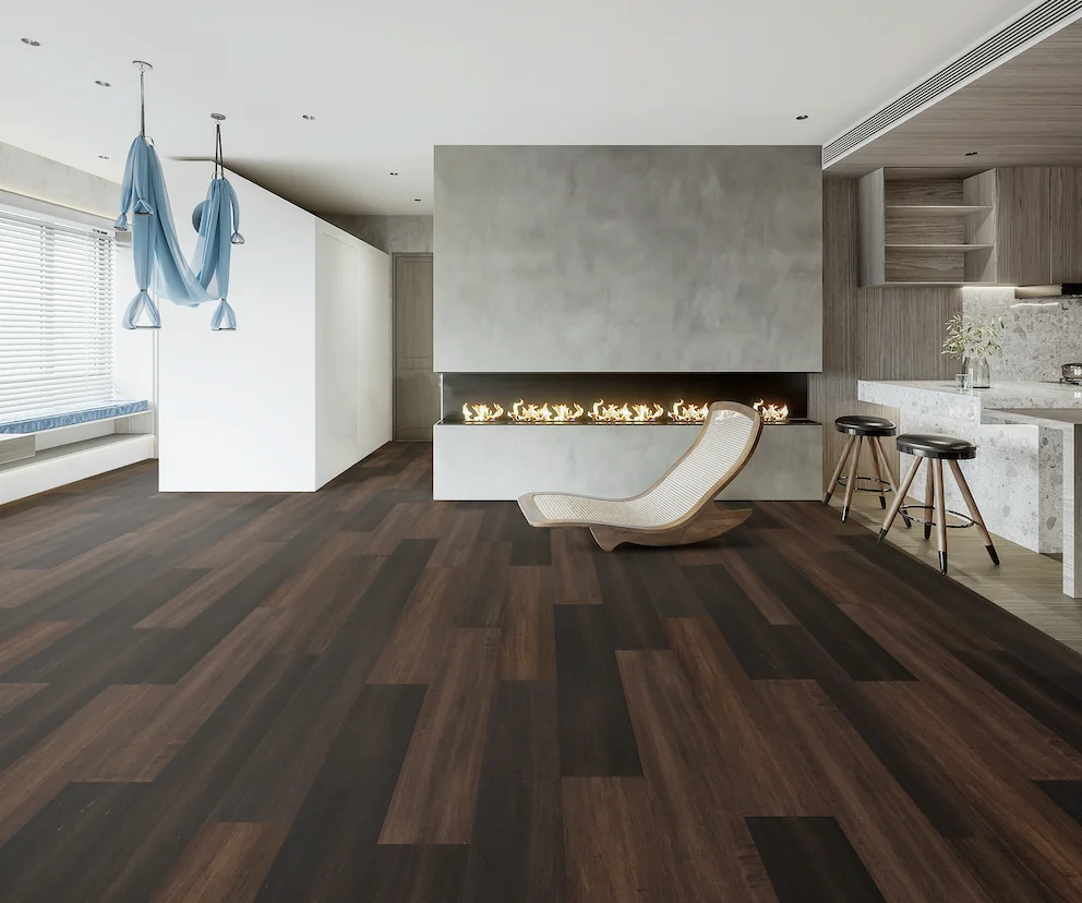 Big Brown hand scraped distressed HDF Engineered hot sales high quality low VOC eco-friendly bamboo hardwood flooring