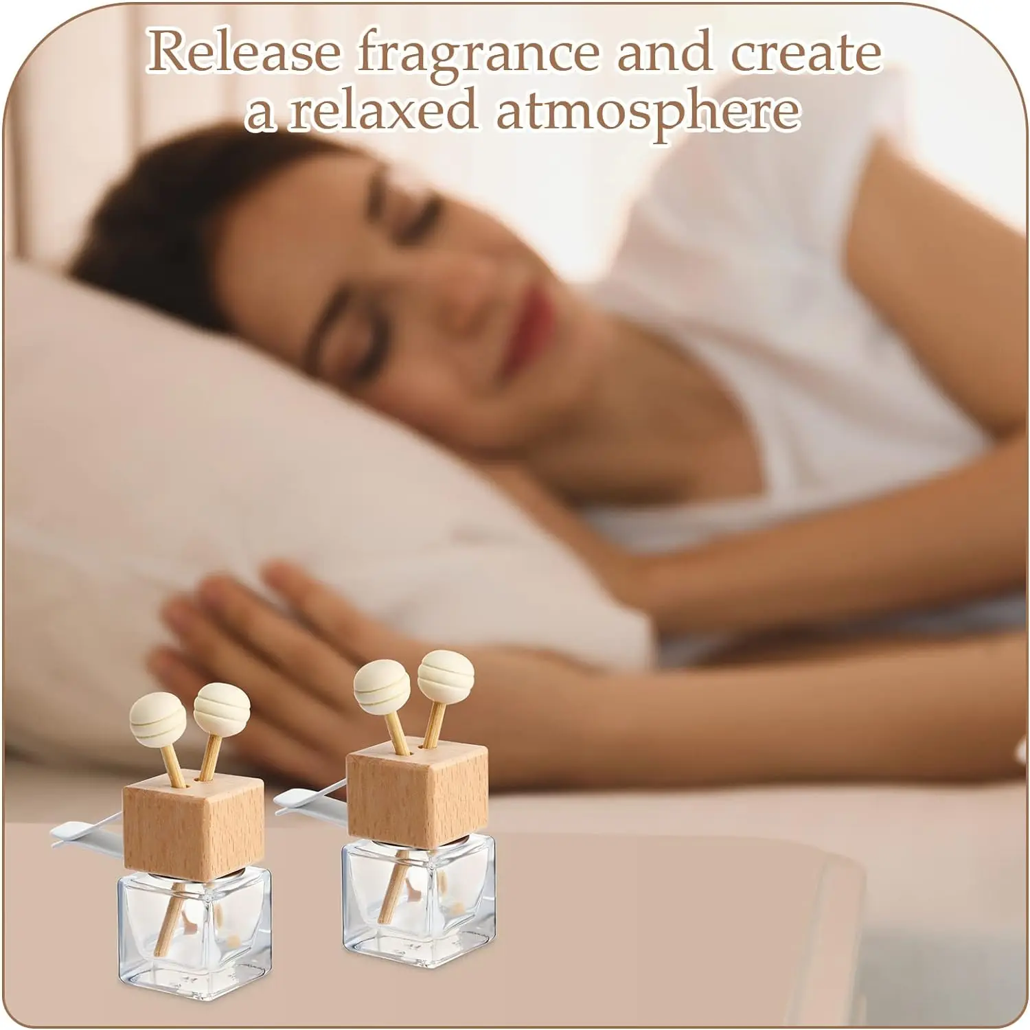 8ml Car Air Freshener Fragrance Bottle With Wooden Lid Diffuser Clear Car Perfume Glass Bottle Aroma Diffuser Bottle