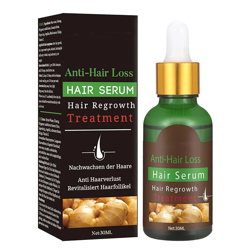 Ginger Anti Hair Loss Boosting Hair Growth Oil DHT Blocking Thickening Hair Oil Bald Scalp Serum