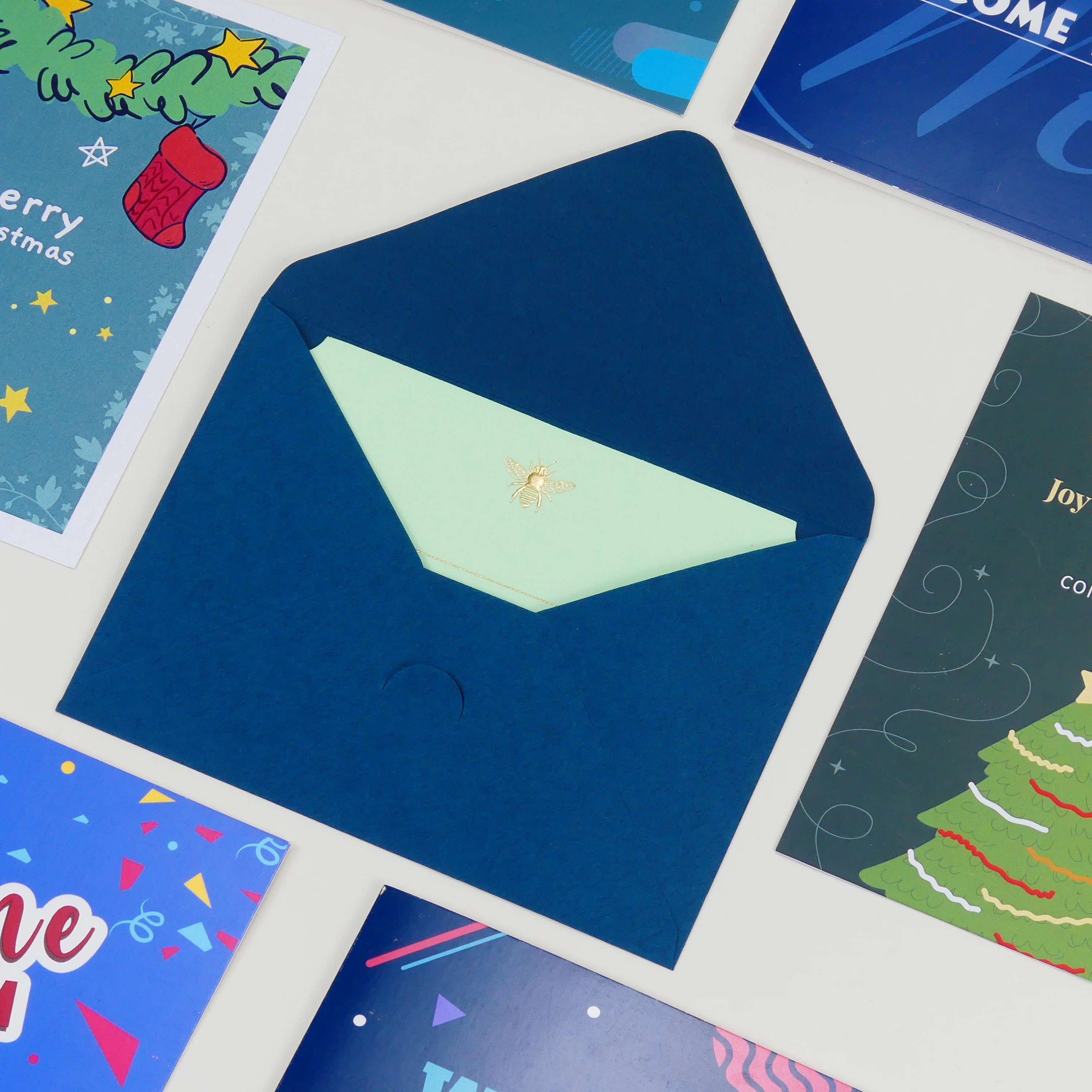 Wholesale Customized personalized design paper card printing thank you cards with envelope