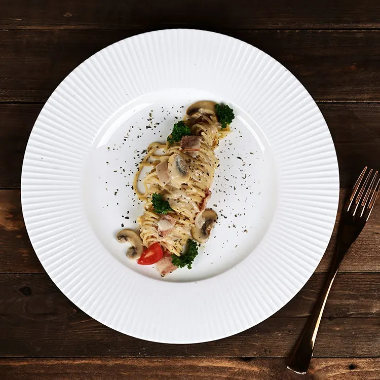 PITO HoReCa nordic dinner plate own design banquet plate dish white bone china tableware wholesale