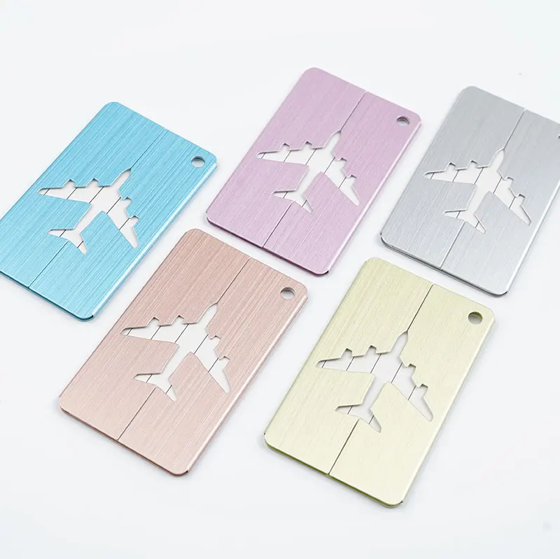 Luggage Tag Wholesale Factory Custom Metal Sublimation Blank Airplane Aluminum Metallic tag