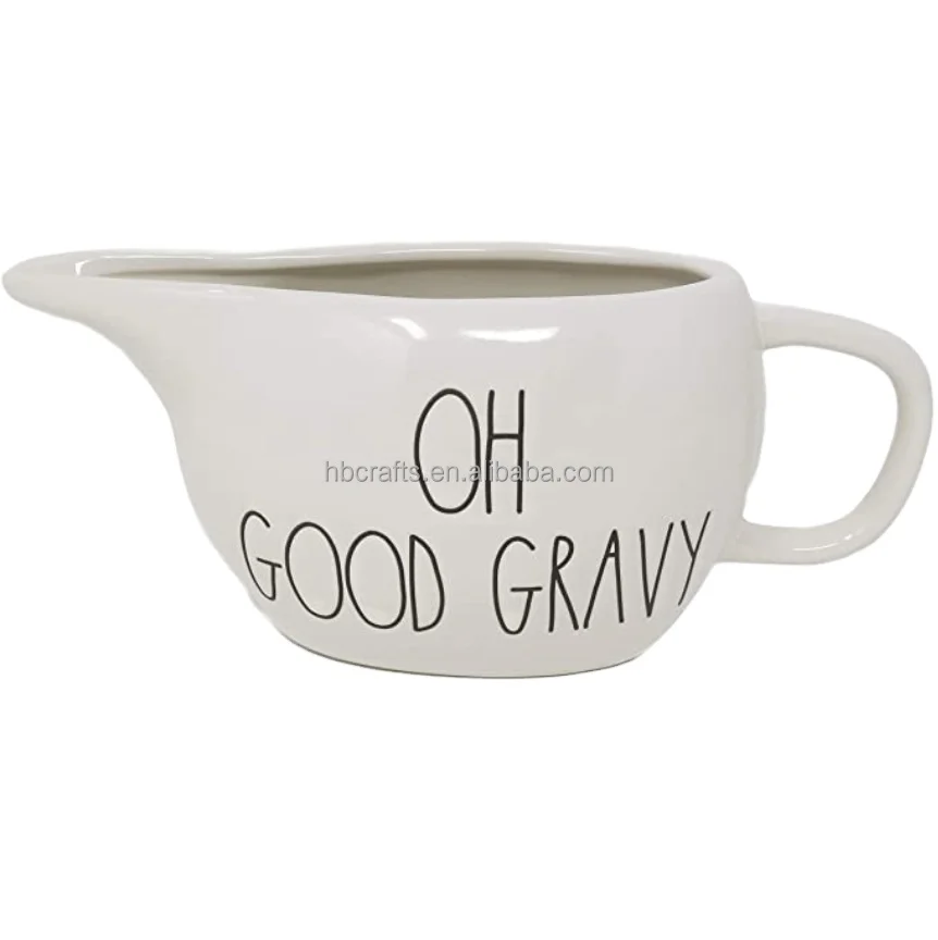 OH GOOD GRAVY Ceramic Large Letter Ceramic Gravy Boat