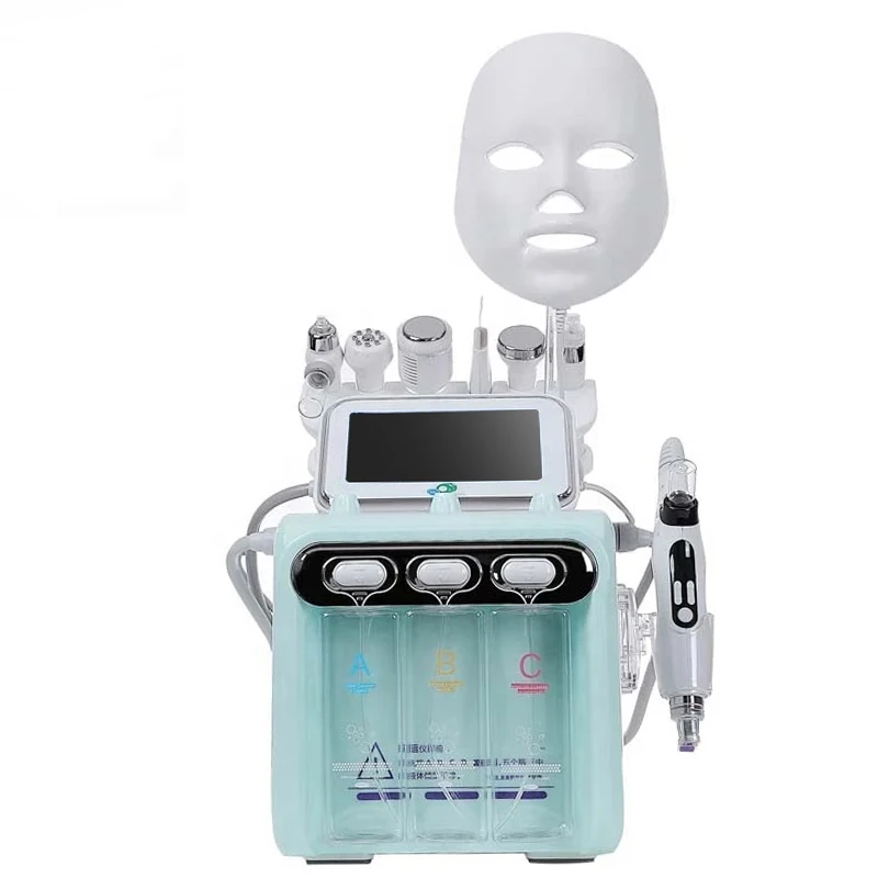 Deep Cleaning 8 In 1 Ems H2o2 Hydra Water Dermabrasion Facial Lifting  Beauty Machine With LED Mask