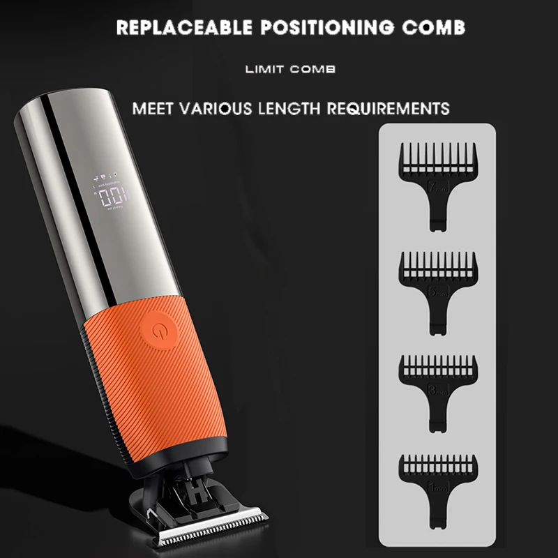 Resuxi LK-1928 T-blade Trimmer for Men Professional USB-C Charging Small Powerful LCD Hair Trimmer with IPX6 Electric English