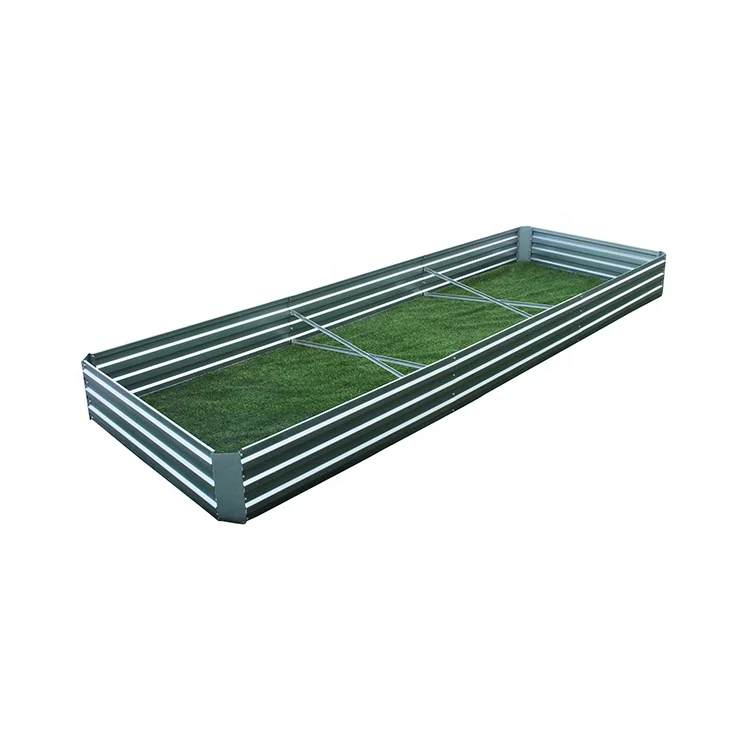 Eco-friendly Large Rectangle 12x4x1ft Galvanized Steel garden raised planter box Raised Garden Beds for Vegetables herbs flowers
