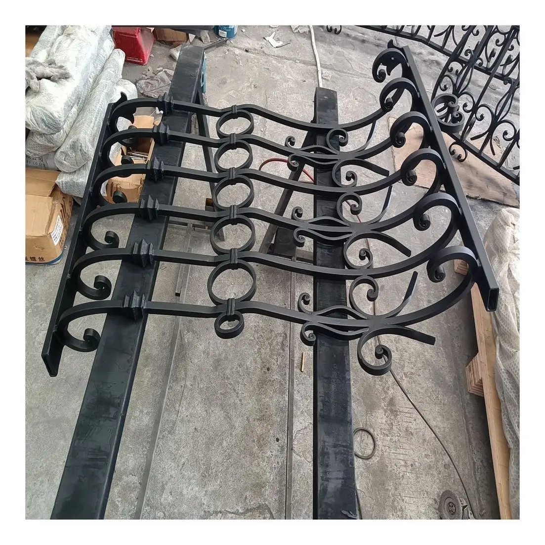 CBDMART Villa Wrought Iron Staircase Railing Wrought Iron Balustrade Wrought Iron Railing Fence
