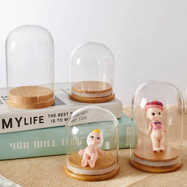 Manufacturers Wholesale Glass Dome Candle Dust Cover Immortal Flower Glass Cover Dry Flower Handmade Transparent Glass Cover