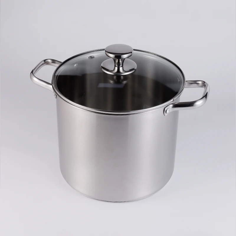 korean three layer non-stick commerccial kitchen restaurant stainless steel soup pot with glass lid small soup pots