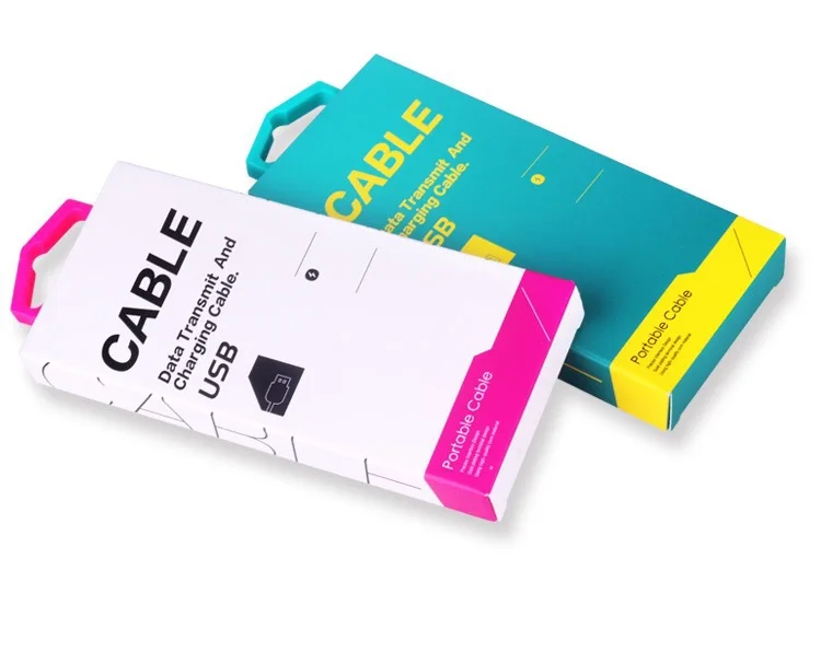 Factory 350g  Printing Retail Package Box for USB Cable  support OEM