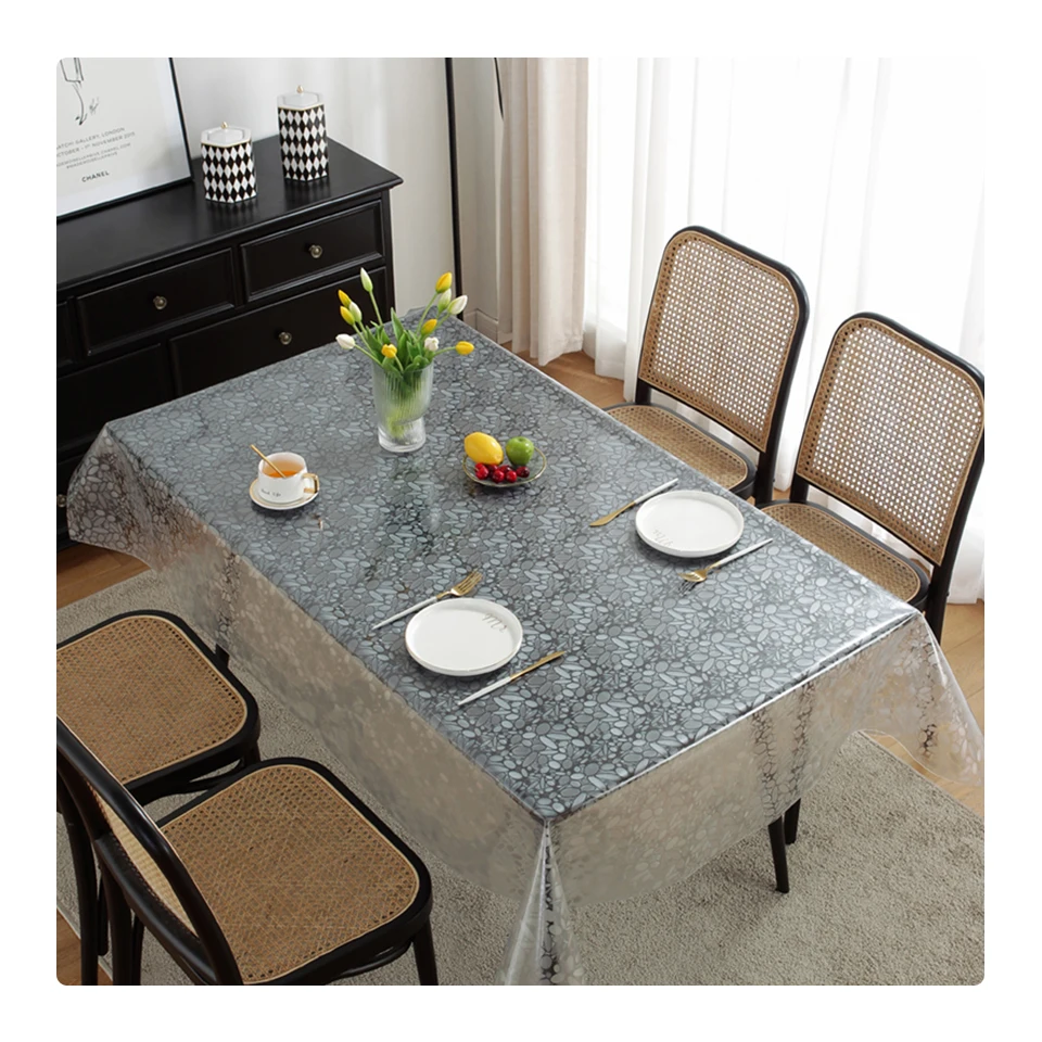 High quality transparent vinyl table cover clear embossed transparent sheet