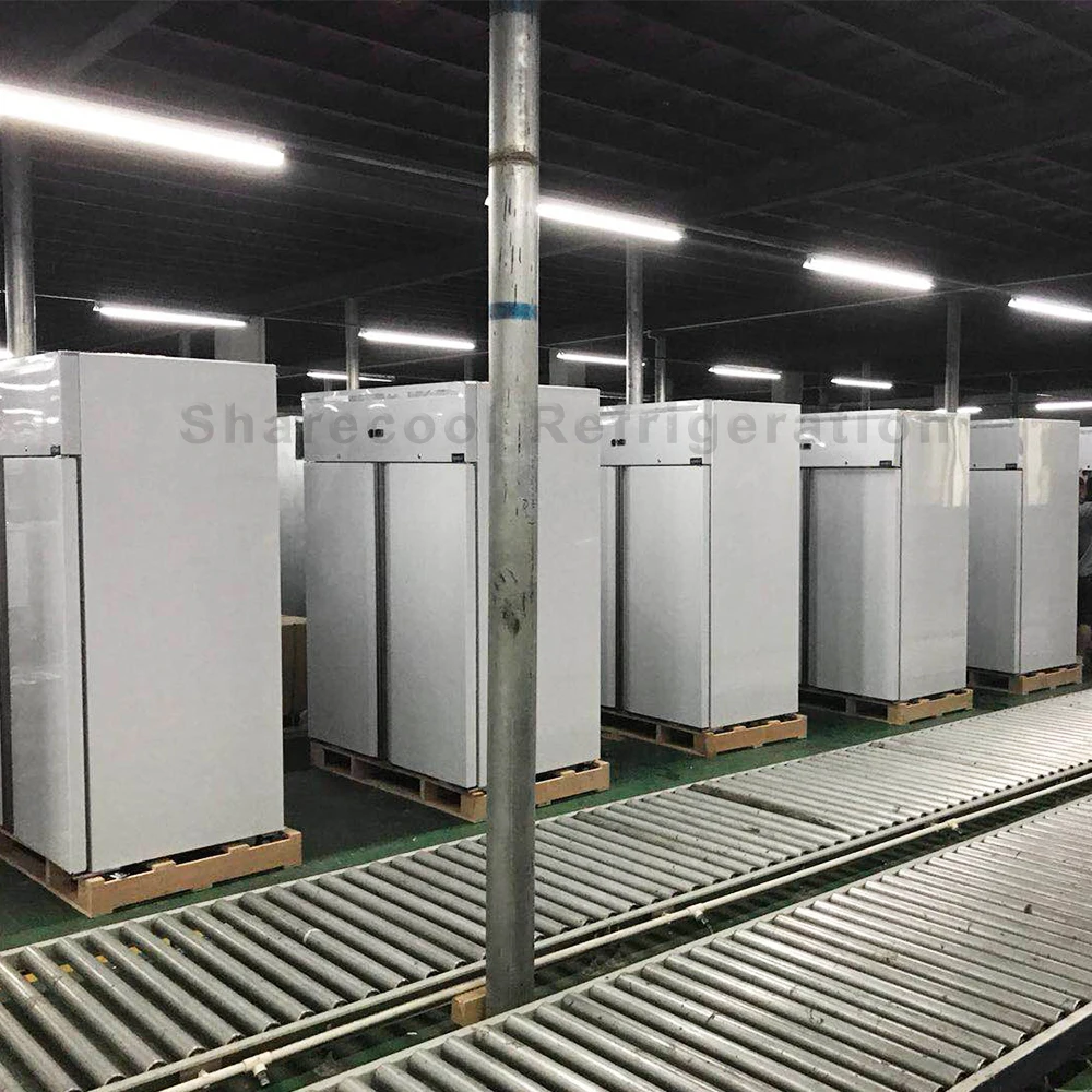 2 Door Restaurant Stainless Steel Commercial Upright Freezer