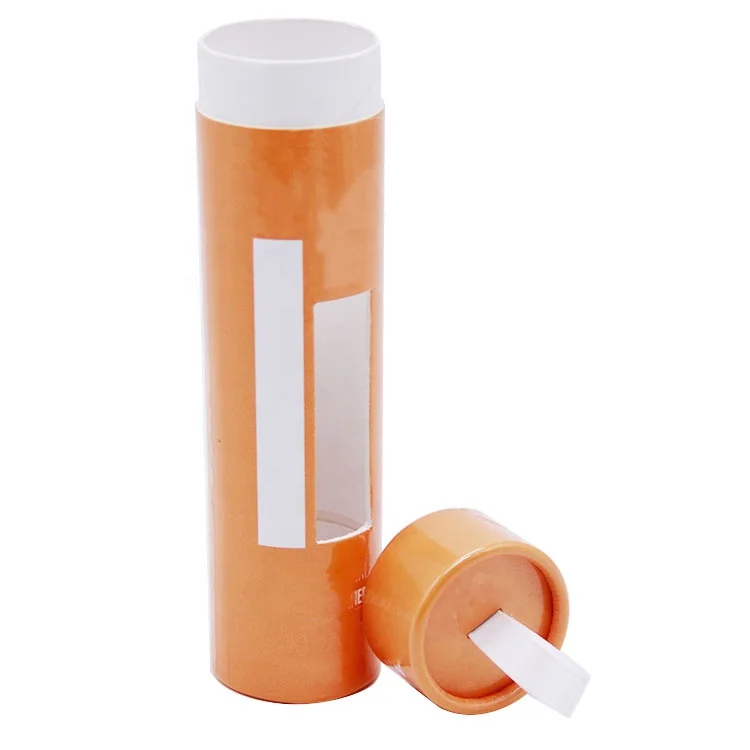 Custom eco-friendly cardboard container deodorizing twisted paper tube packaging with window and ribbon