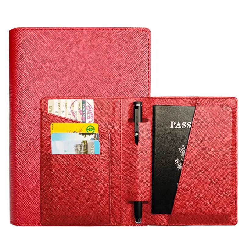 Top 10   Saffiano Passport Holder With Pen Holder PU Leather Travel Wallet Passport Cover