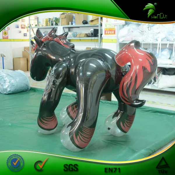 Customized PVC Riding Horse Inflatable Cartoon Giant Inflatable White Horse Animal Toy