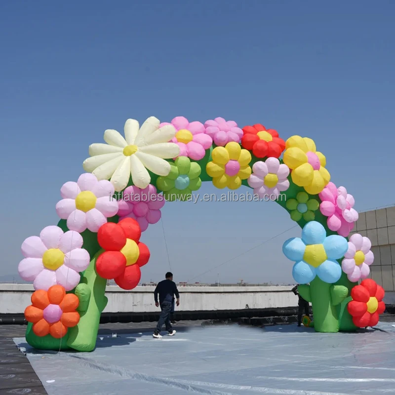 Pretty Adhesive Flower Arch Inflatable Archway for Event Entrance for Outdoor Advertising Inflatables