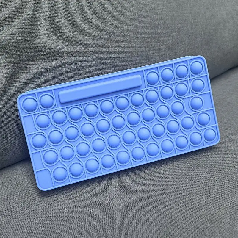Amazon Hot Sale Stress Relief Sensory Big Silicone Pops Pencil Case New Pop Push Bubble  Pencils Pouch Squeeze Fidget Bags