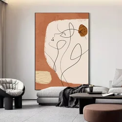 Drawing in the living room ins style Randy simple background wall decorative painting light luxury high sense floor painting