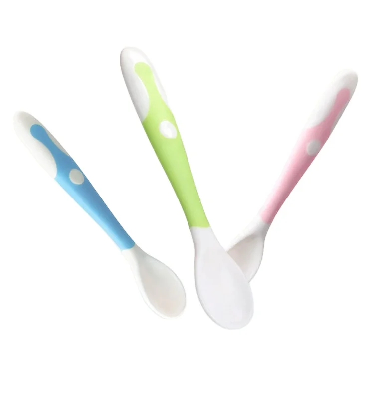 New style wholesale food grade safe non-toxic soft flexible bendable training silicone baby feeding spoon
