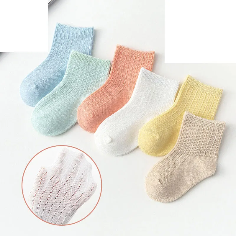 3 Pairs/Set Wholesale Summer High Quality Soft Feet Newborn Baby Thin bamboo Net Toddler Socks