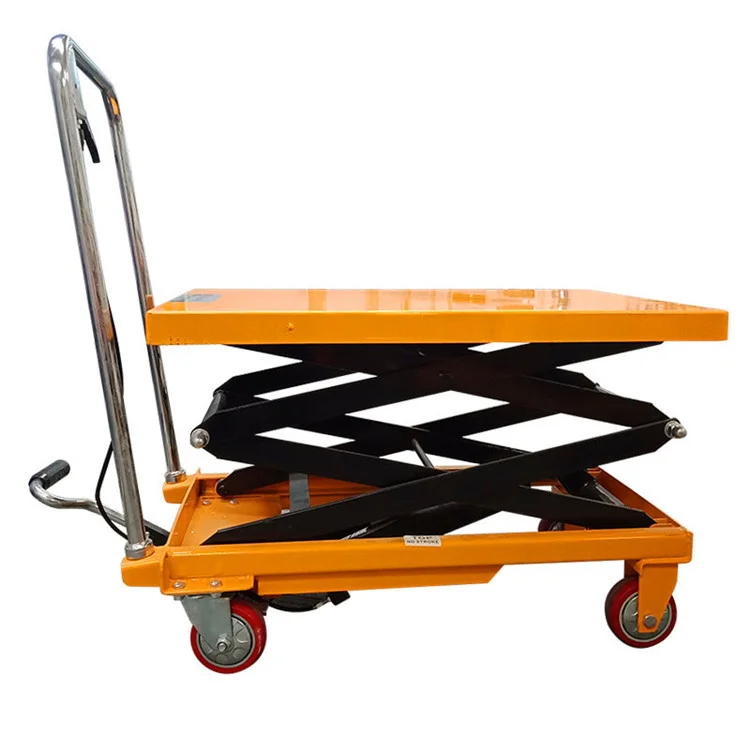 Portable 350kg 500kg Manual Hydraulic Small Scissor Lift Table Trolley