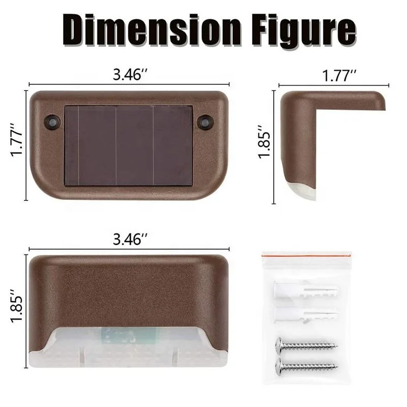 Outdoor solar deck lights are suitable for waterproof LED solar lights used in steps fences courtyards terraces and passages