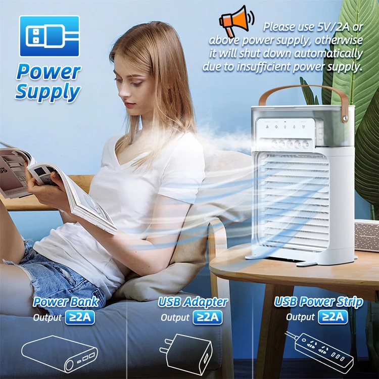 Evaporative MINI Air Cooler Climatizer Commercial Fan 7-Color Lights 5V USB Cooling Fan 236*123*322mm with Remote