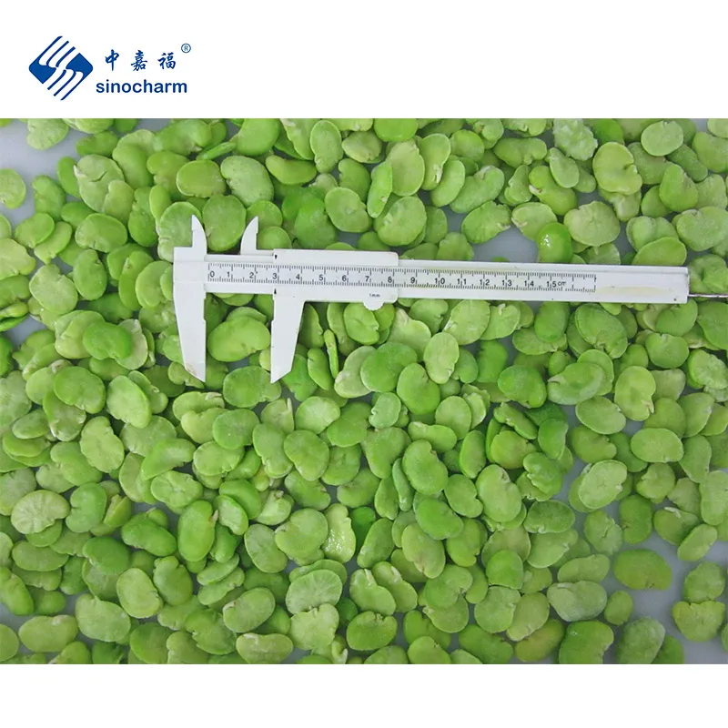 Sinocharm HALAL Bulk Green Frozen Broad Bean Wholesale Price 10kg  Peeled Halves IQF Broad Fava Bean
