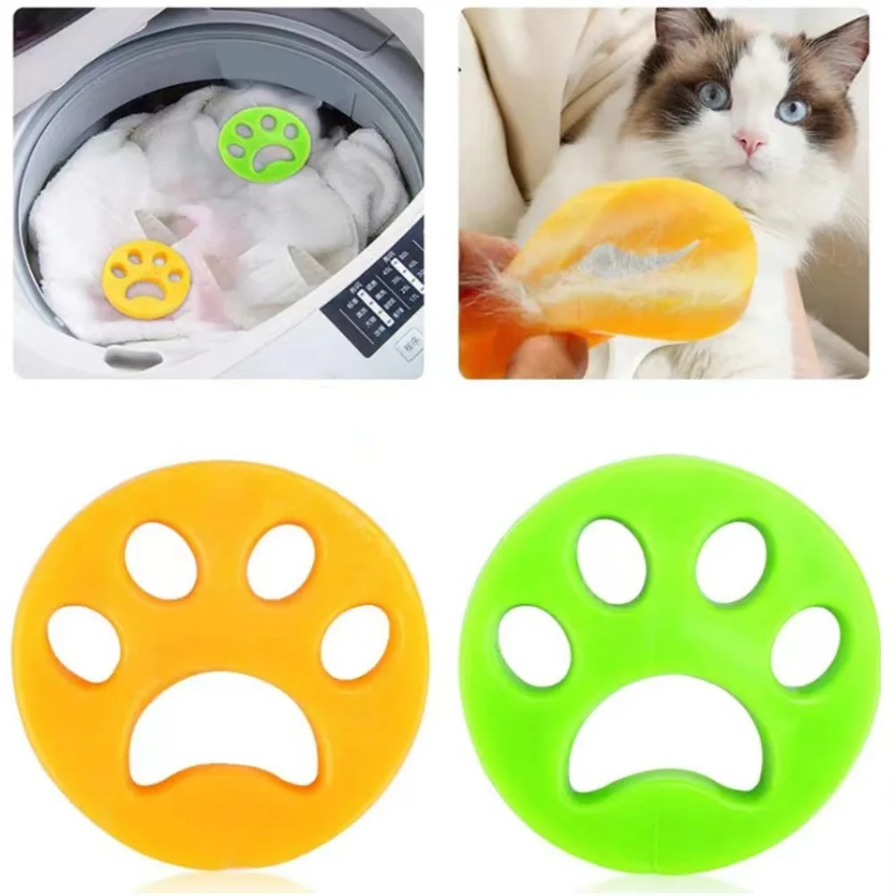 Juicepet Plastic Pet Hair Remover Double-Sided Paw Shape Sticky and Washable Cleans for Cats Lovely Pet Hair Collector