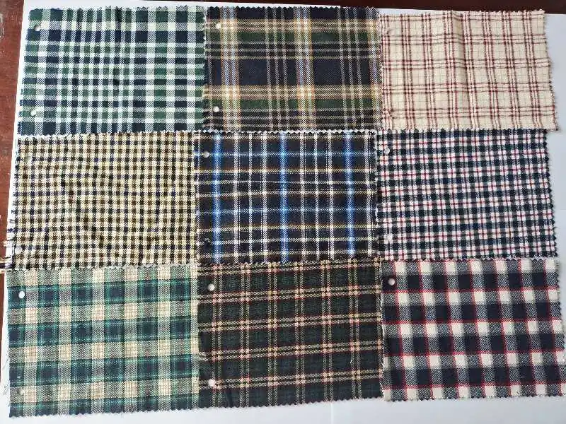 Hot selling warehouse A grade Hot selling  stocklot T/C 65/35 yarn dyed plaid fabric for shirts