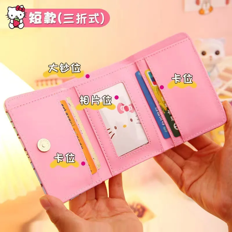 Hello KT women PU leather Cartoon Purse ladies cute id card holder wallet