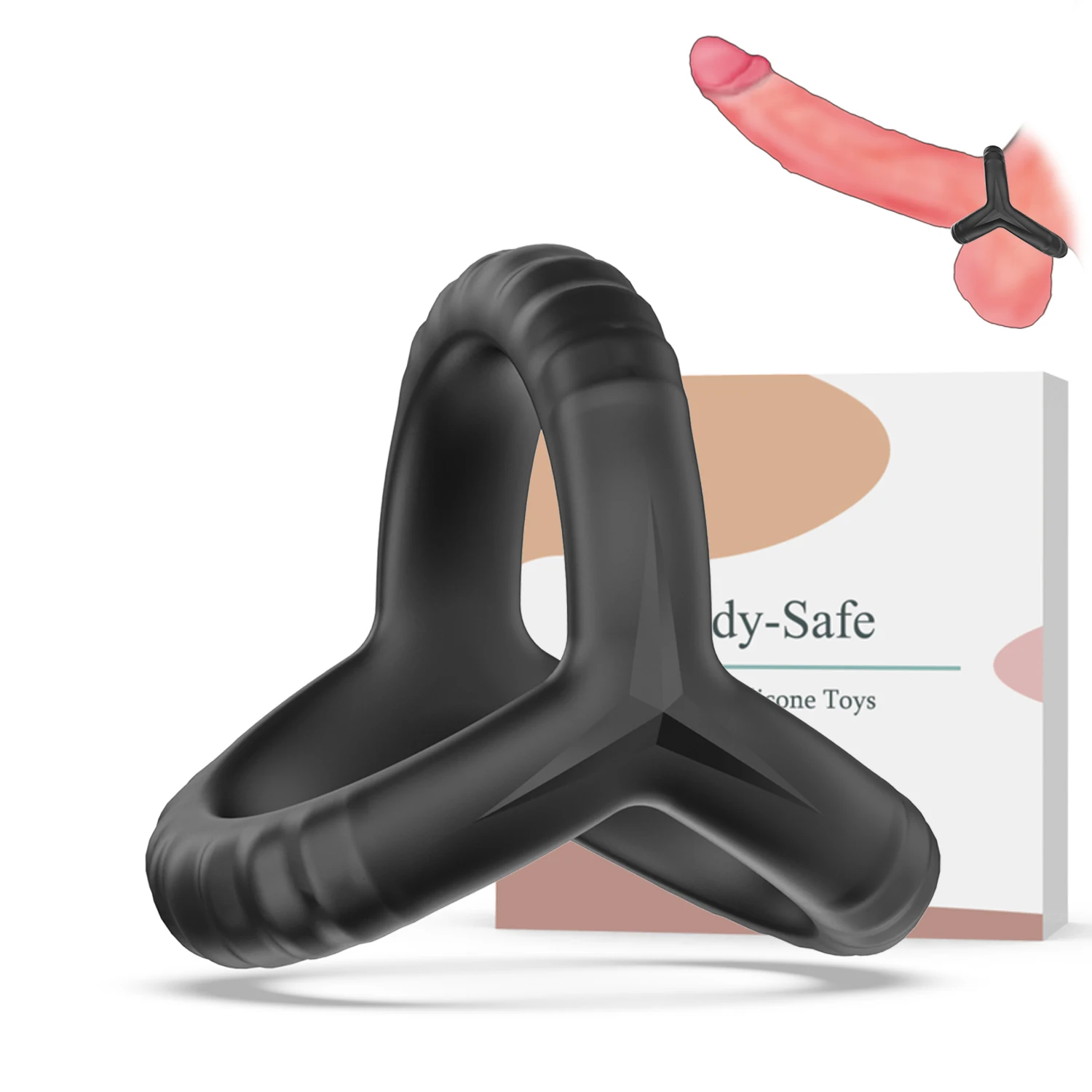 Silicone Double Penis Rings Delay Ejaculation Elastic Sex Toys cock rings for men